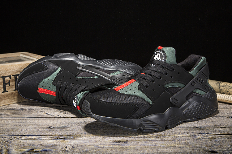 New Women Nike Air Huarache 1 Black Green Red Shoes